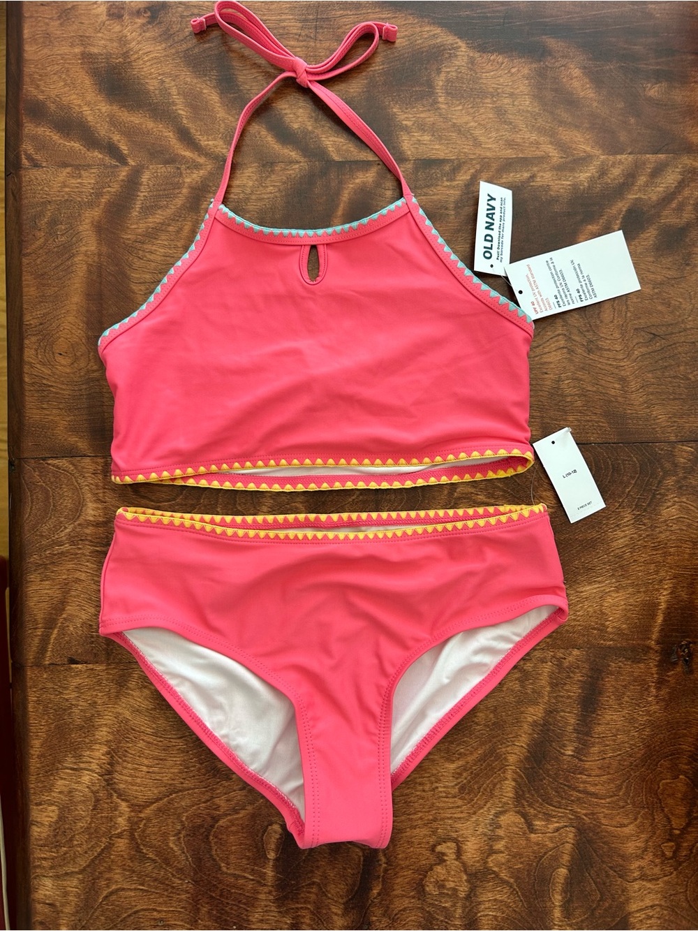 🩷 NWT! Old Navy Girls' Pink Halter Two-Piece Swim Set